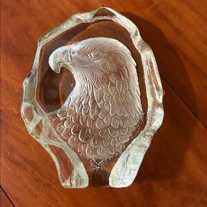 Crystal Bald Eagle Etched Art Sculpture paperweight